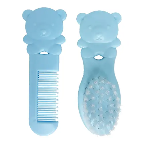 Набор детский расческа и щетка "Мишка" MGZ-0711(Blue) голубой - фото 2