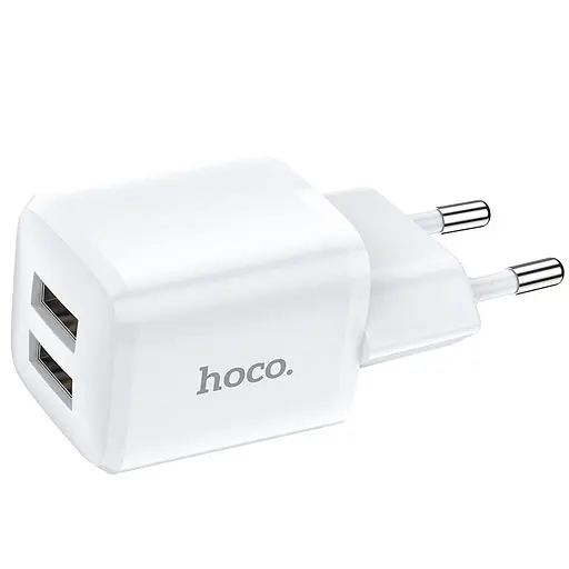 Адаптер сетевой HOCO Briar dual port charger N8 2 USB белый - фото 5