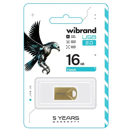 Flash Wibrand USB 2.0 Hawk 16Gb Gold - фото 2