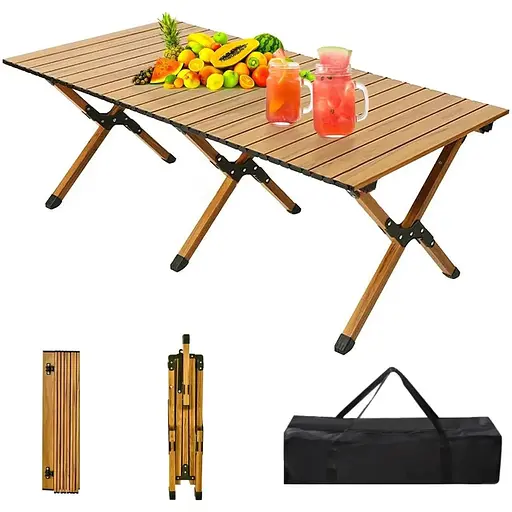 Стіл NatureHike кемпінговий, обідній, відкритий, складаний, портативний, розмір L 120х60х45 см - фото 1