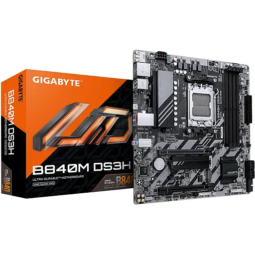 Материнская плата Gigabyte B840M DS3H sAM5 B840 4xDDR5 M.2 HDMI DP mATX - фото 4
