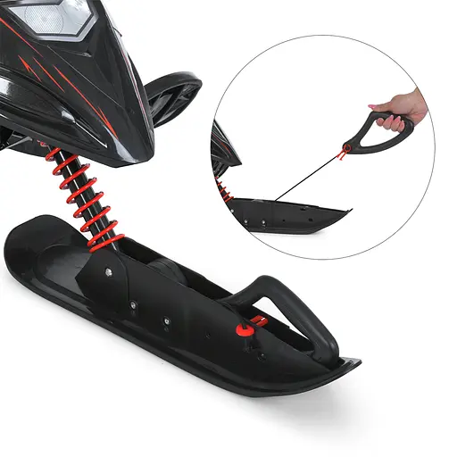 Снігокат дитячий MS 4636-3 з низькою рамою, м'яким сидінням з екошкіри, посиленим кермом, чорний - фото 3