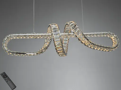 Подвесная люстра Diasha LED хром 84 Вт пульт - фото 1