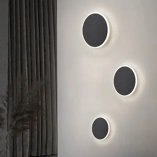 Бра у чорному корпусі Ø 18 см із нейтральним світлом Арт. W 20G-180 BK Line F - фото 1