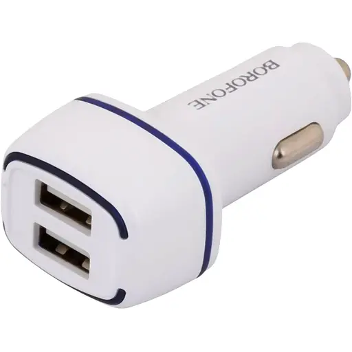 Автомобільний зарядний пристрій Borofone BZ14 Lightning 2 USB Білий