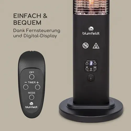 Инфракрасный обогреватель Blumfeldt Heat Guru Plus Black, 1,2 кВт - фото 4