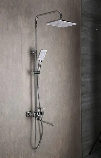 Душова система Frap F2471, вилив - перемикач на лійку, 3-функції, Хром - фото 2