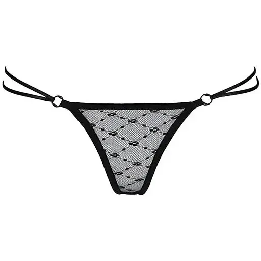 Трусики на завязочках по бокам Passion Exclusive ZITA Thong Black L/XL - фото 5