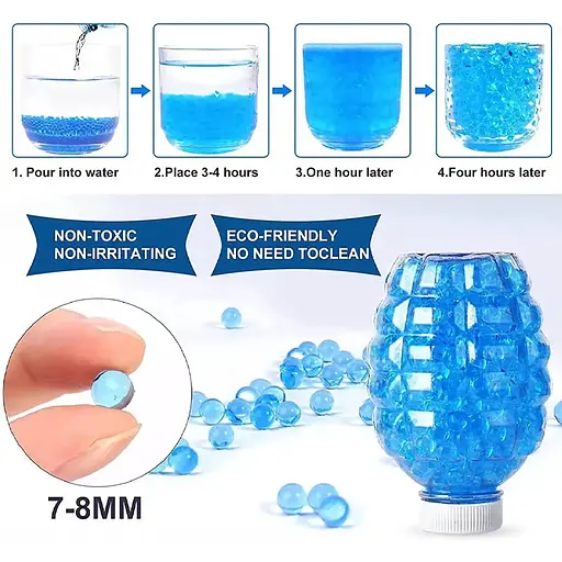 Гідрогелеві кульки (орбізи) 8000 шт. упаковка Blue - фото 4