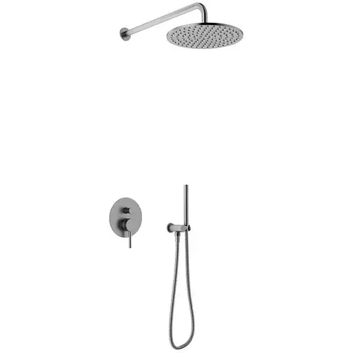 Душевая система Kohlman Axel 30 graphite + BOX скрытого монтажа QW210AGR30, Графит - фото 1