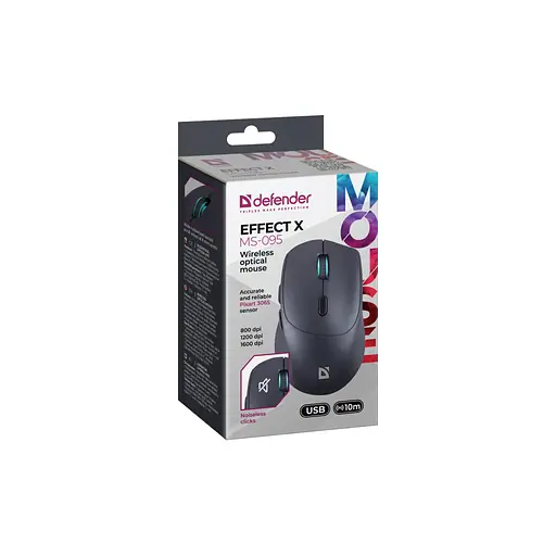 Мишка Defender Effect X MS-095 Wireless Black (52095) - фото 6