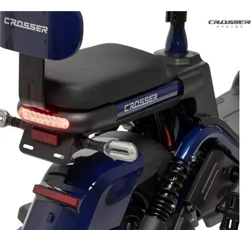 Електроскутер Двомісний Crosser CR2 (800W, 60V, 24Ah, графенові АБК) Синій - фото 13