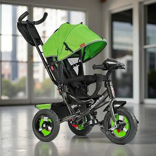 Трехколесный велосипед Best Trike 3390-34-820 с надувными колесами фарой USB и зеленым пультом. - фото 2