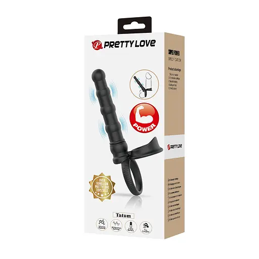 Насадка на пеніс Pretty Love Tatum 17.8 см (чорний) - фото 4
