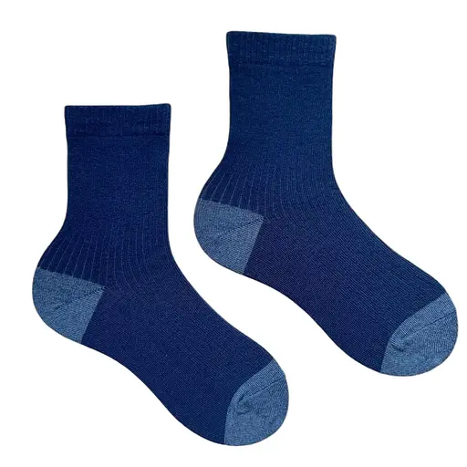 Шкарпетки дитячі високі в рубчик з індійської бавовни сині 413020 - фото 1