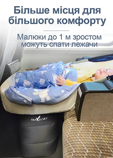 Триступенева надувна подушка для ніг TravelSky з багатофункціональним чохлом для надування та перенесення (1230-02) - фото 6