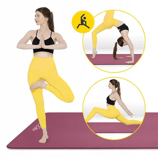 Коврик (мат) спортивный 4FIZJO NBR 190 x 100 x 1.5 см для йоги и фитнеса Burgundy (P-5905973407144) - фото 7