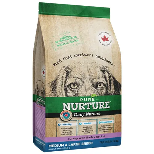 Сухий корм Pure Nurture для дорослих собак середніх та великих порід  з індичкою та ячменем 3 кг - фото 1