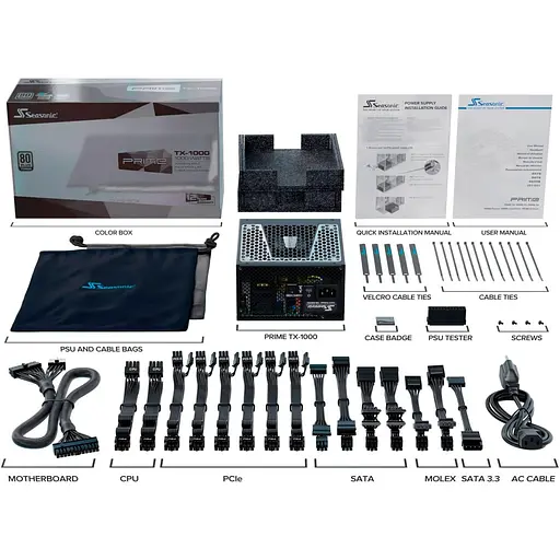 Блок питания Seasonic Prime TX-1000W 80+ Titanium (PRIME TX-1000) - фото 9