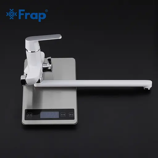 Смеситель для ванны длинный гусак Ø35 Frap 1/10 F2231 Белый - фото 4