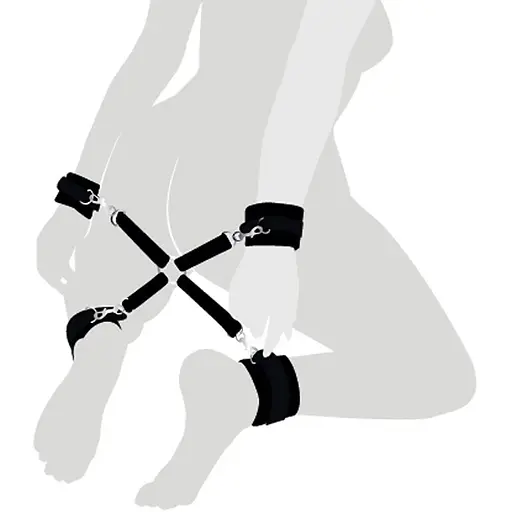 Крестовина из натуральной кожи Art of Sex - 4 Way Connector, Черный