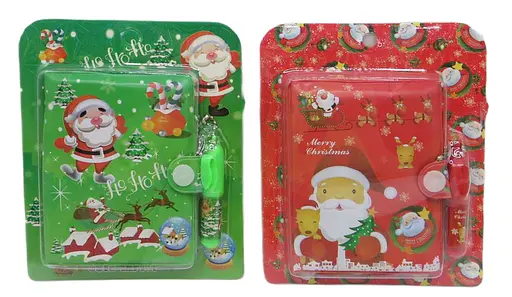 Блокнот на кнопці ПВХ з ручкою-брелоком Новорічний, 45 аркушів - фото 2