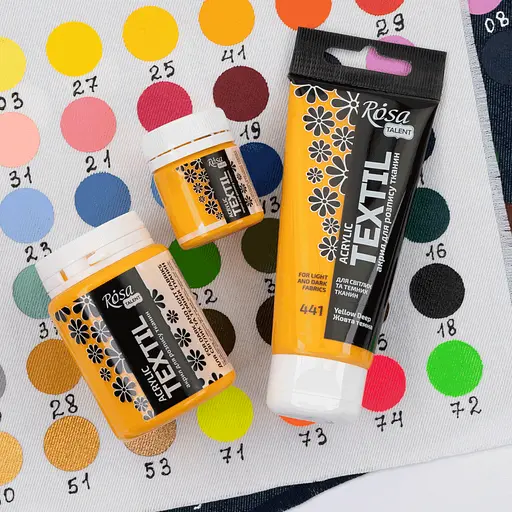 Фарба акрилова для тканин Жовта темна (41) 20 мл Rosa Talent - фото 3