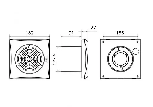 Вентилятор бытовой вытяжной Vents 125 Квайт Белый 30412 - фото 8