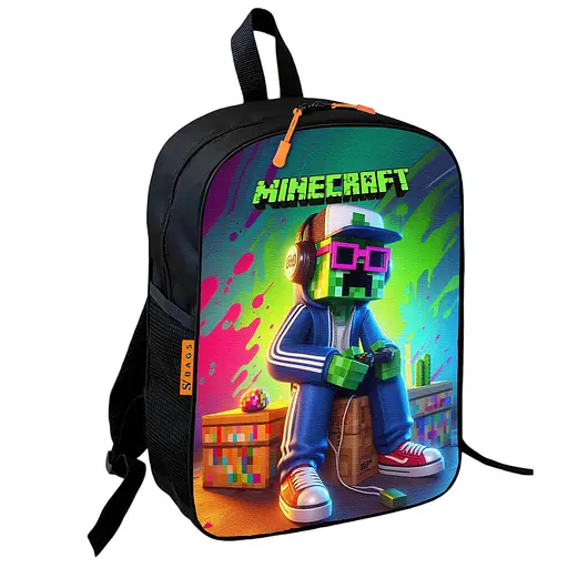 Рюкзак школьный Minecraft - Крипер в очках и кепке с джойстиком, 36×27 см для мальчиков (01746)