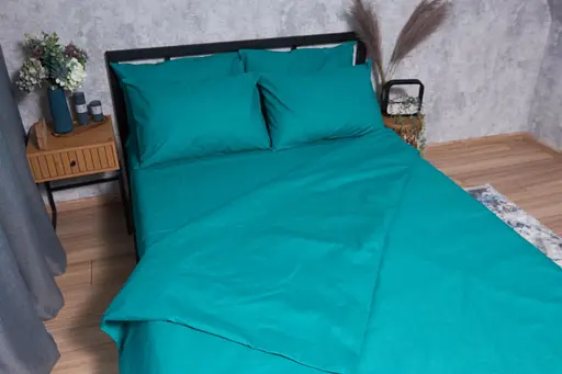 Комплект постільної білизни Moon&Star Бязь Gold Люкс Green Deep King Size 220x240 наволочки 2х40х60 - фото 4