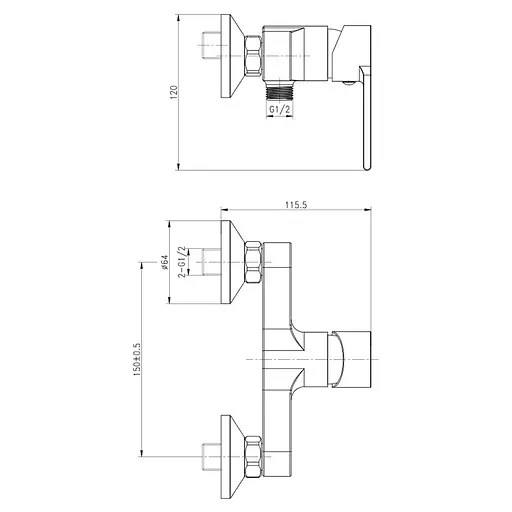 Змішувач для душу Cersanit Brasco S951-231 - фото 2