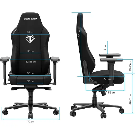 Геймерське крісло Anda Seat Phantom 3 XL Fabric Black (AD18XL-52-B-F-B01) [148758] - фото 9