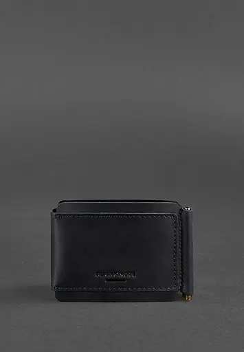 Мужской кожаный портмоне черный 10.0 зажим для денег Crazy Horse - фото 7