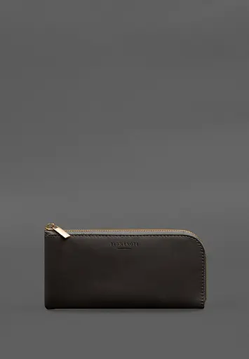 Кожаный портмоне-купюрник на молнии 14.1 темно-коричневый - фото 2