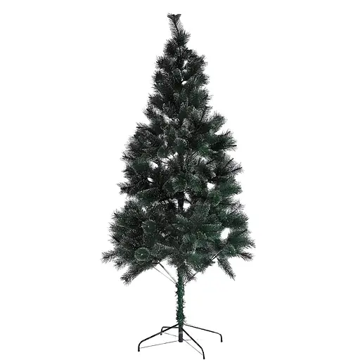 Новогодняя искусственная елка 115 см, C 66872, разборная, украшенная глиттером, зеленая