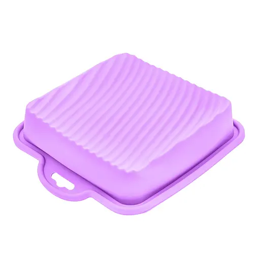 Форма квадратна силіконова для випікання кексів, тортів, пирогів та тістечок 18х18 см, A-plus Фіолетовий 85743 - фото 7