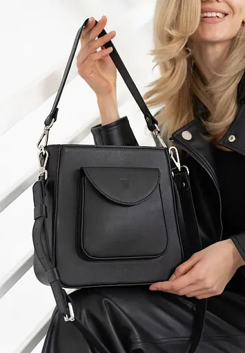 Жіноча шкіряна сумка Stella чорна - фото 3