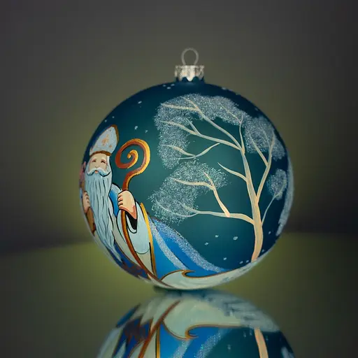 Ялинкова прикраса Різдвяні історії Святий Миколай куля скло (4820001112498) - фото 2