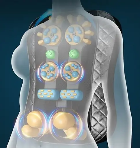 Масажна подушка для спини 97Z з пультом (розминаючий масаж, Шиацу, прогрів) Чорний - фото 9