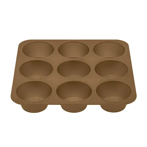 Форма силиконовая на планшете для выпечки кексов и маффинов на 9 ячеек 24.5х24.5х3.5 см, Profsil Коричневый 87154 - фото 5