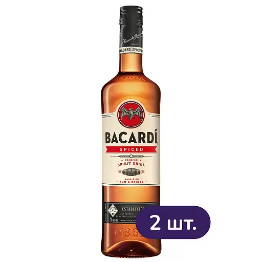 Спиртний напій на основі рому Bacardi Spiced 40% 1 л х 2 шт. 