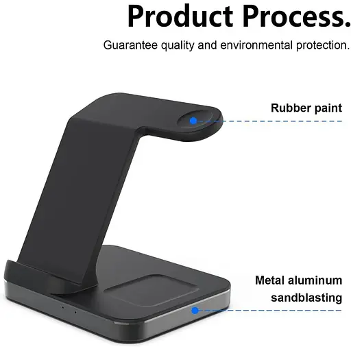 Бездротовий зарядний пристрій Boaraino W15 3 в 1 для iPhone 13/13 Mini/13 Pro/13 Pro Max/12/11/X/8, Apple Watch 7/SE/6 - фото 2
