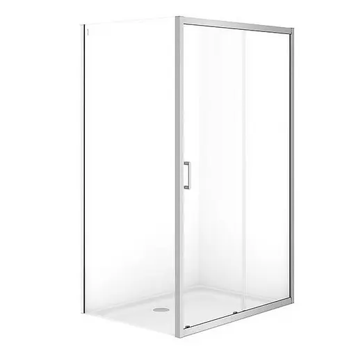 Душевая кабина Cersanit Brasco 120x90 см прямоугольная раздвижная прозрачное стекло без поддона хром S168-014, прозрачный, хром - фото 1
