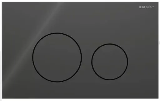 Клавіша змиву Geberit Sigma40 round 115.628.SJ.1 скло, чорний глянцевий, Чорний - фото 1