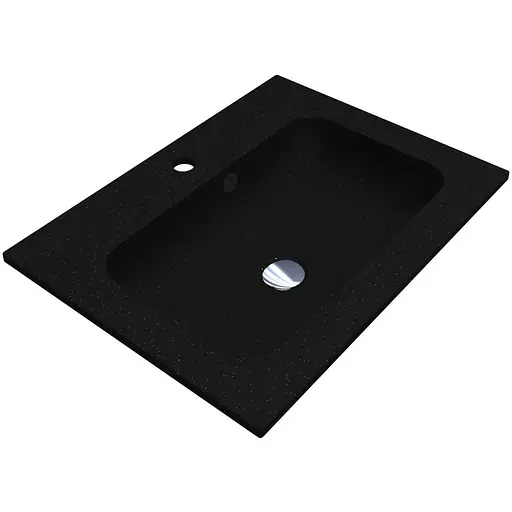 Умивальник Miraggio Della 600 mirastone black 0000794, Чорний матовий - фото 1