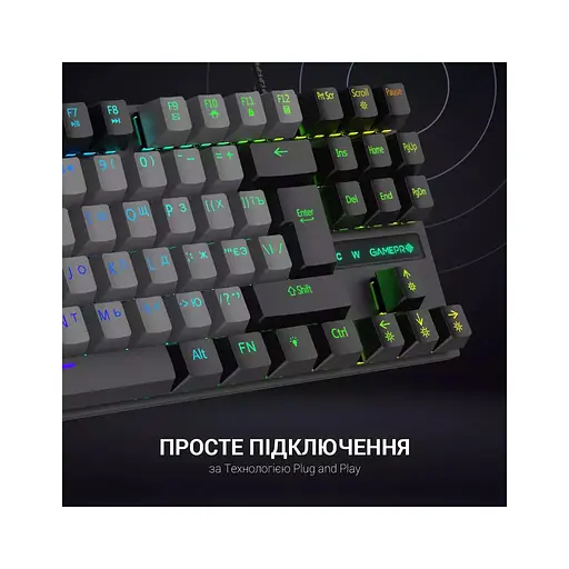 Клавіатура GamePro MK100B Blue Switch LED USB Black (MK100B) - фото 6