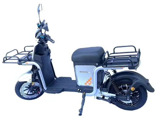 Электроскутер Грузовой с двумя большими багажниками Crosser MAX PRO (1200W 72V 24Ah) Серый - фото 4