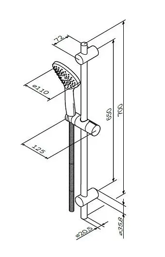 Душовий гарнітур AM.PM Gem F0190100, Хром - фото 2