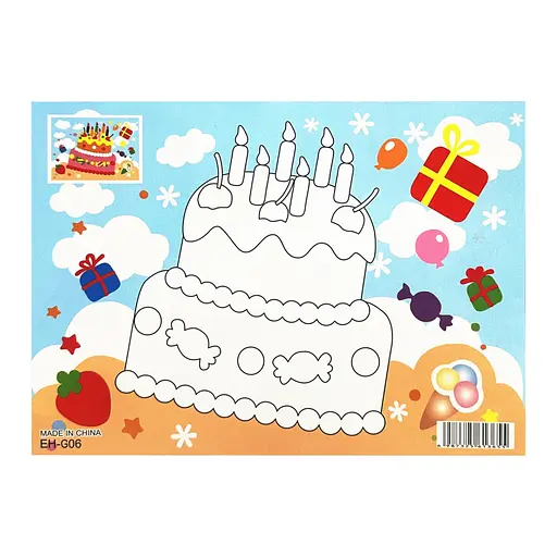 Дитяча мозаїка за номерами "Святковий торт" Bambi 13-126-20, 5 кольорів - фото 2