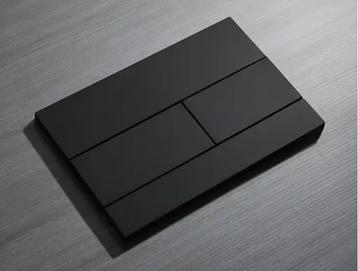 Панель змиву Koer KT-0603-05 240x160x10mm пластикова, кнопка лінійна KR5320, Чорний матовий - фото 2